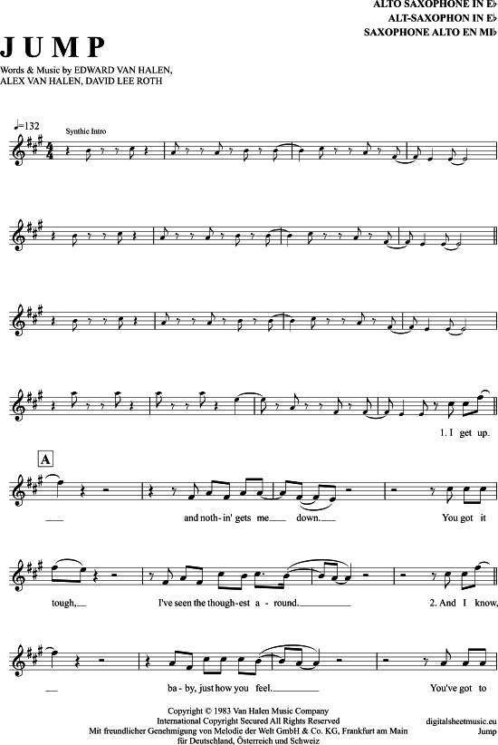 gallery: Jump , Halen, Van, Alto Saxophone