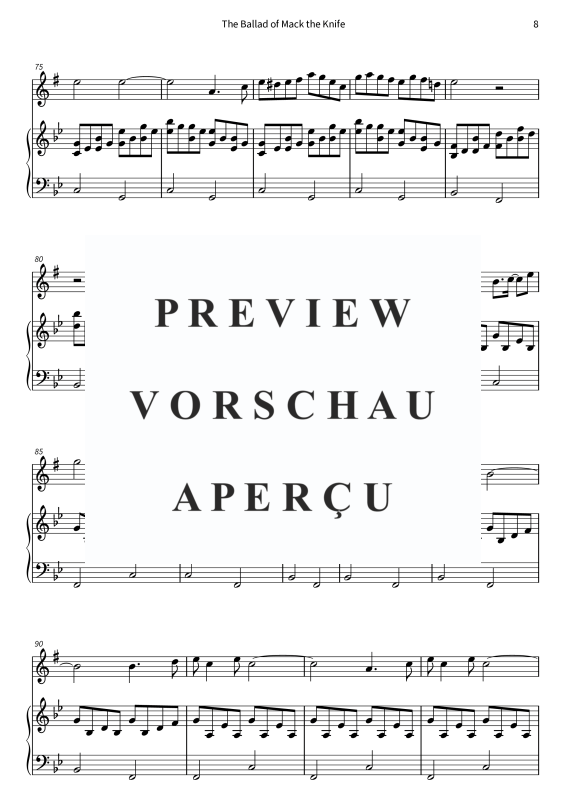 Product gallery: Page 10 of 11 The Ballad of Mack the Knife, , (alto saxophone and piano)