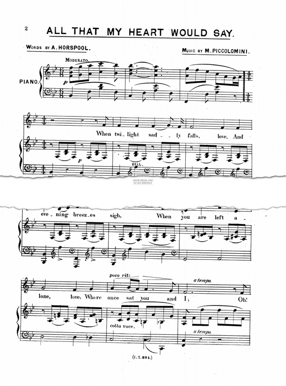 Produktgalerie: Seite 1 von 1 All That My Heart Would Say, M. Piccolomini, Gesang, Klavier