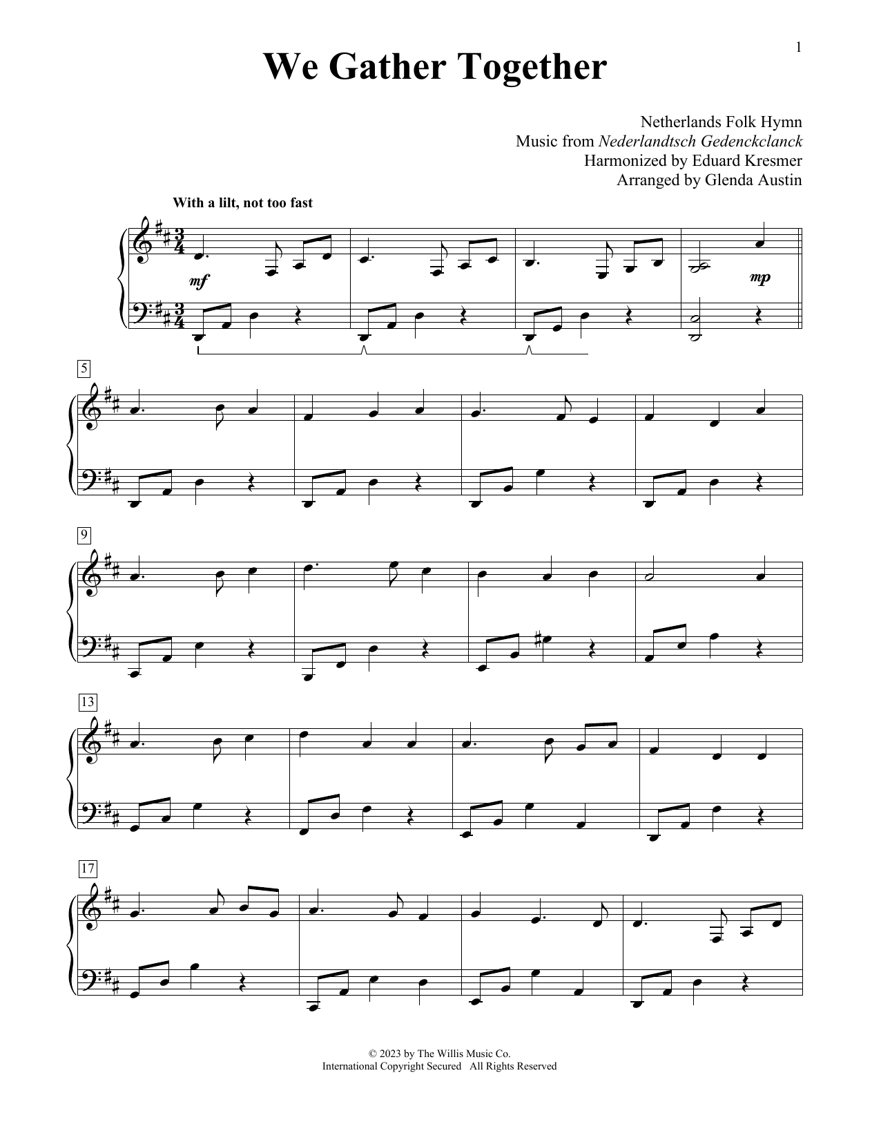 Product picture to: We Gather Together (arr. Glenda Austin)