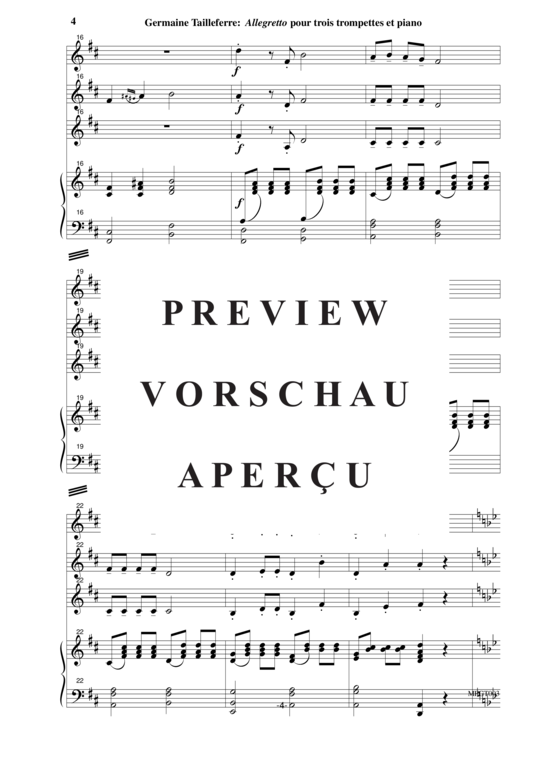 Product gallery: Page 5 of 19 Allegretto , , (Quartet for 3x trumpet in Bb + piano)