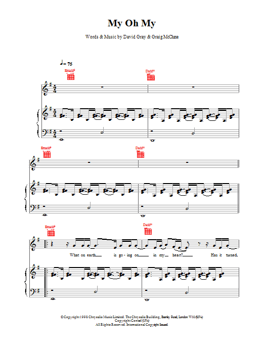 Produktgalerie: Seite 1 von 1 My Oh My, David Gray, Gesang, Gitarre, Klavier