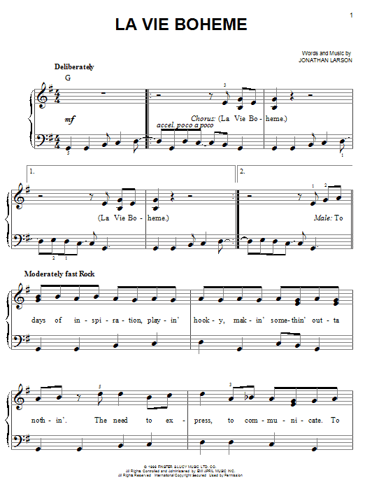 Produktbild zu: La Vie Boheme (from Rent)