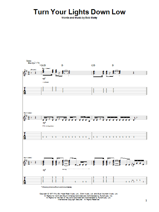 Product gallery: Page 1 of 1 Turn Your Lights Down Low, Bob Marley