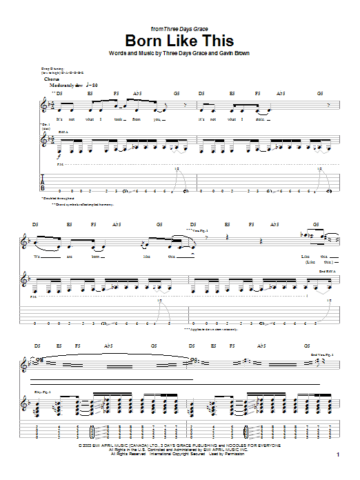 Produktgalerie: Seite 1 von 1 Born Like This, Three Days Grace, Gitarre
