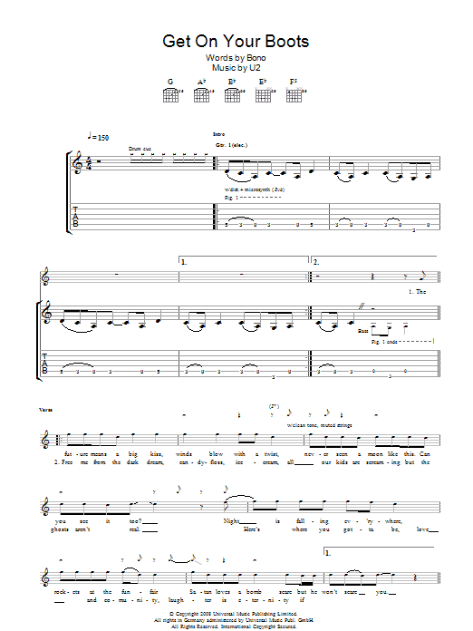 Produktgalerie: Seite 1 von 1 Get On Your Boots, U2, Gitarre