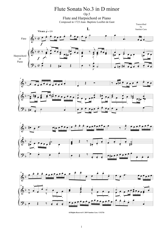 Produktbild zu: Flötensonate Nr. 3 d-Moll Op. 5Jean-Baptiste Loeillet