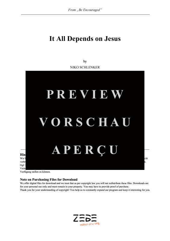 gallery: It All Depends on Jesus, , Gemischter Chor SAM/Solo opt. und Klavier