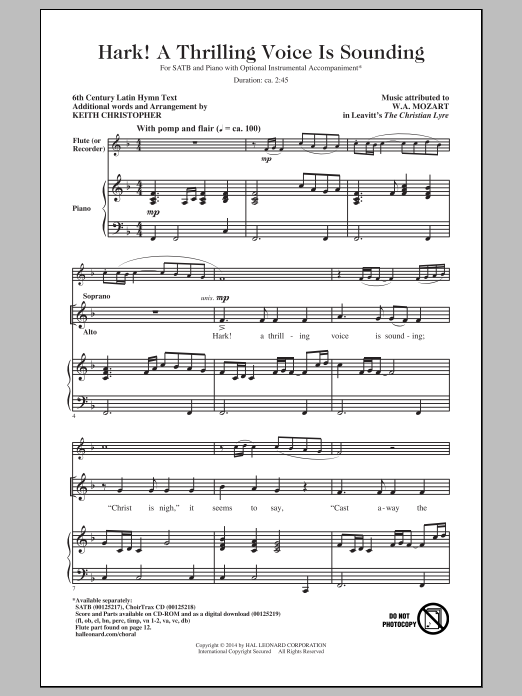 Produktbild zu: Hark! A Thrilling Voice Is Sounding