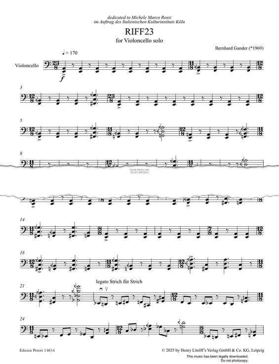 Produktgalerie: Seite 1 von 1 RIFF23, Bernhard Gander, Violoncello