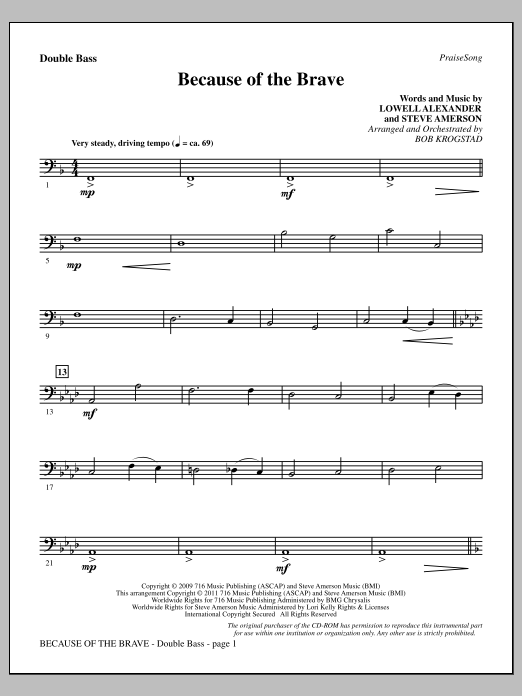 Product picture to: Because Of The Brave - Double Bass