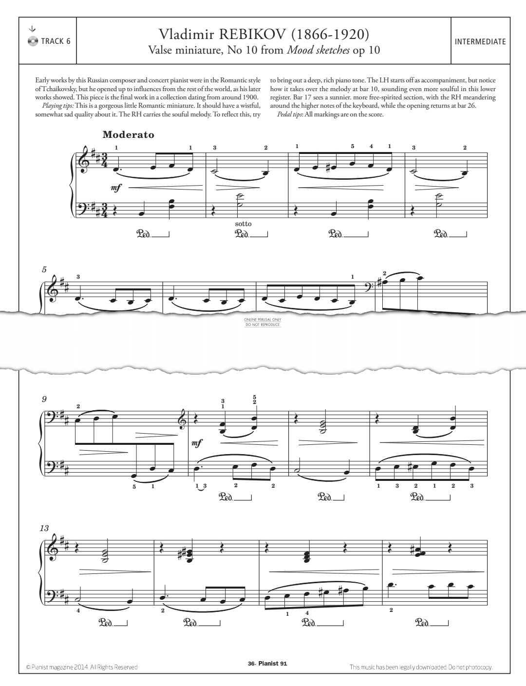 Product gallery: Page 1 of 1 Valse miniature Op.10 No.10, Vladimir Rebikov