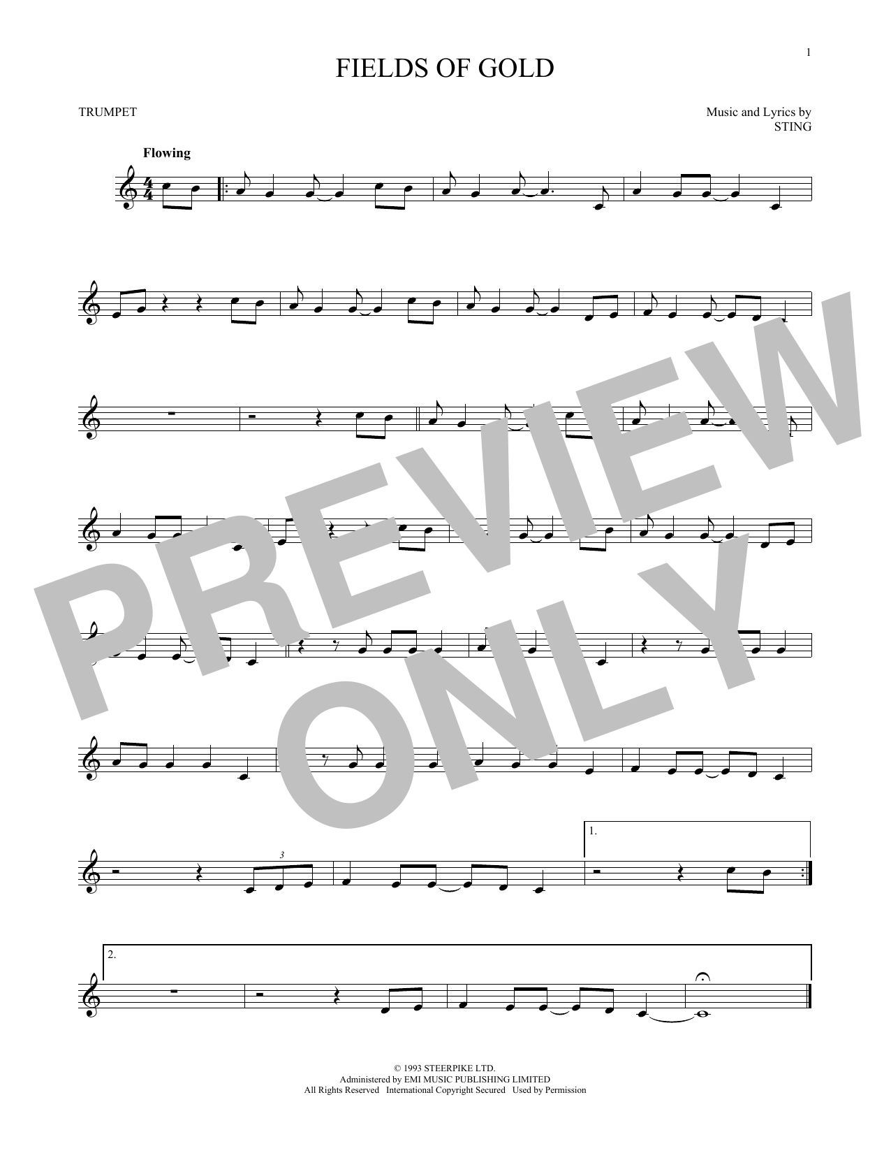 Produktgalerie: Seite 1 von 1 Fields Of Gold, Sting, Trompete