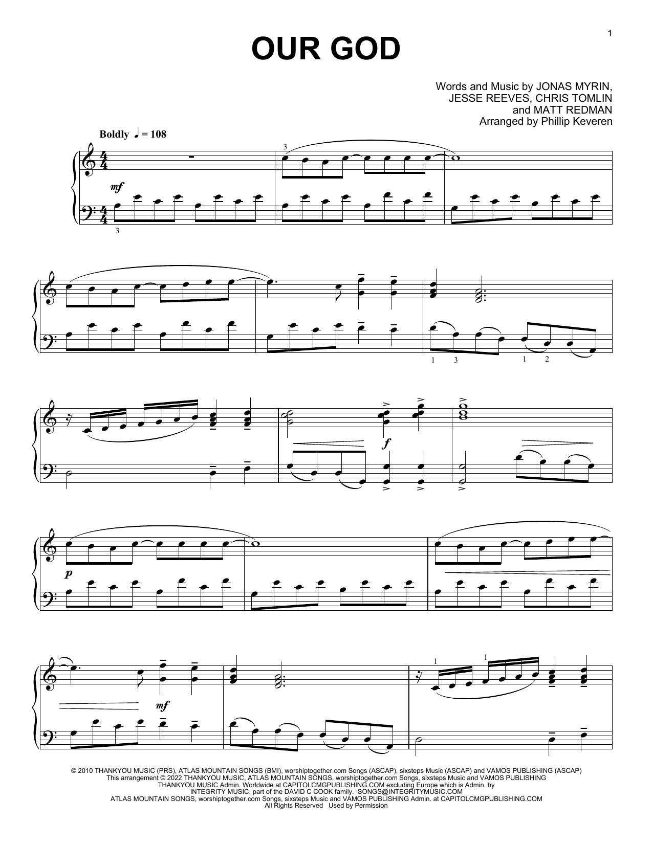 Product picture to: Our God [Classical version] (arr. Phillip Keveren)