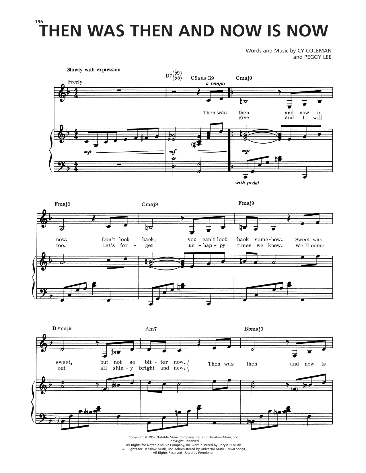 Produktgalerie: Seite 1 von 1 Then Was Then And Now Is Now (from Seesaw), Cy Coleman, Gesang, Gitarre, Klavier