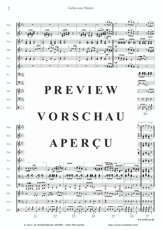 Product gallery: Page 6 of 11 Gebet einer Mutter, , (large wind orchestra)