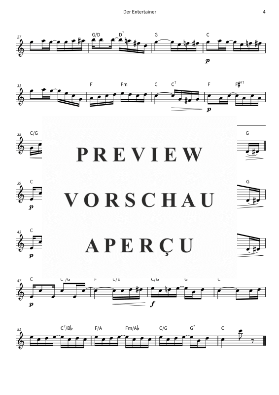 gallery: Der Entertainer - The Entertainer - A Ragtime Two Step, , Querflöte