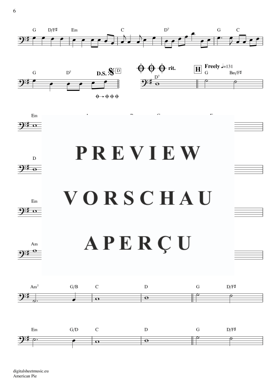 Product gallery: Page 7 of 8 American Pie , Mc Lean, Don, Bass Guitar