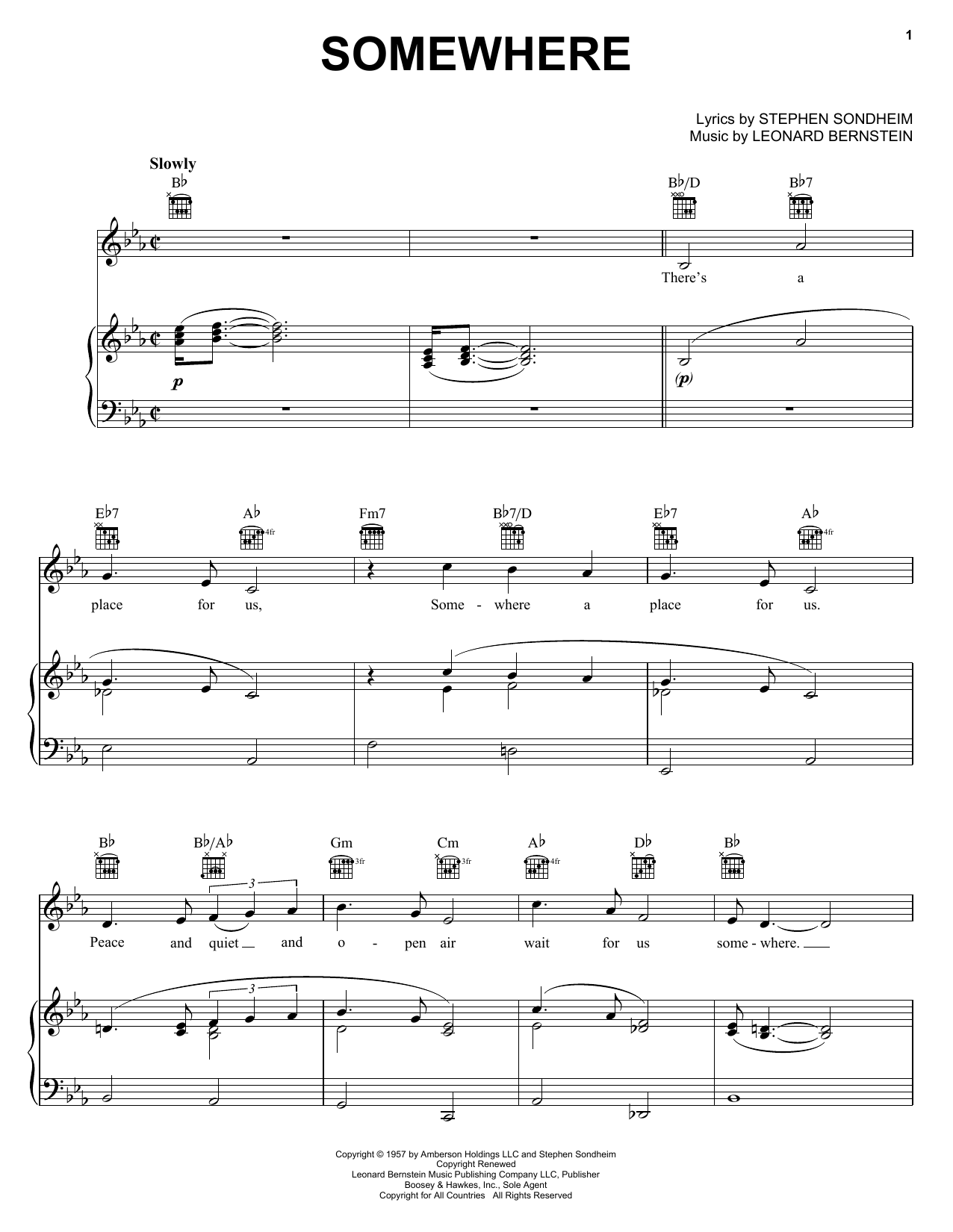 Product gallery: Page 1 of 1 Somewhere (from West Side Story), Leonard Bernstein