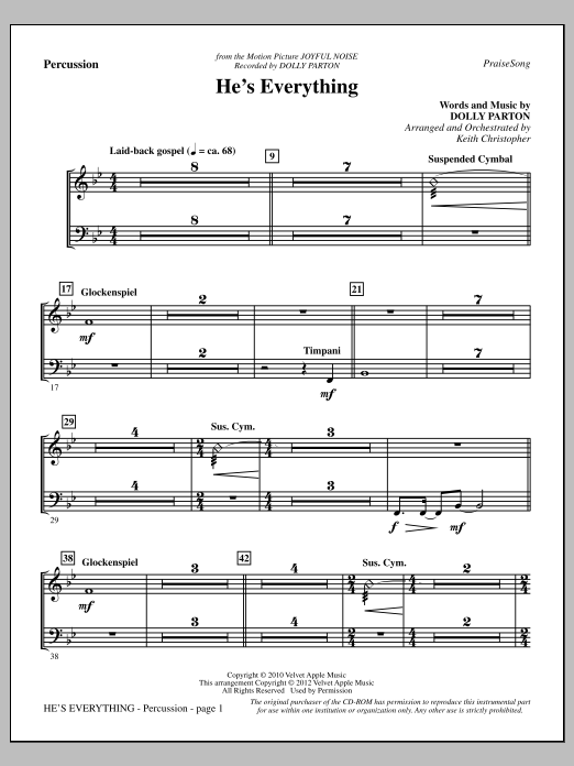 Product gallery: Page 1 of 1 He's Everything - Percussion, Keith Christopher