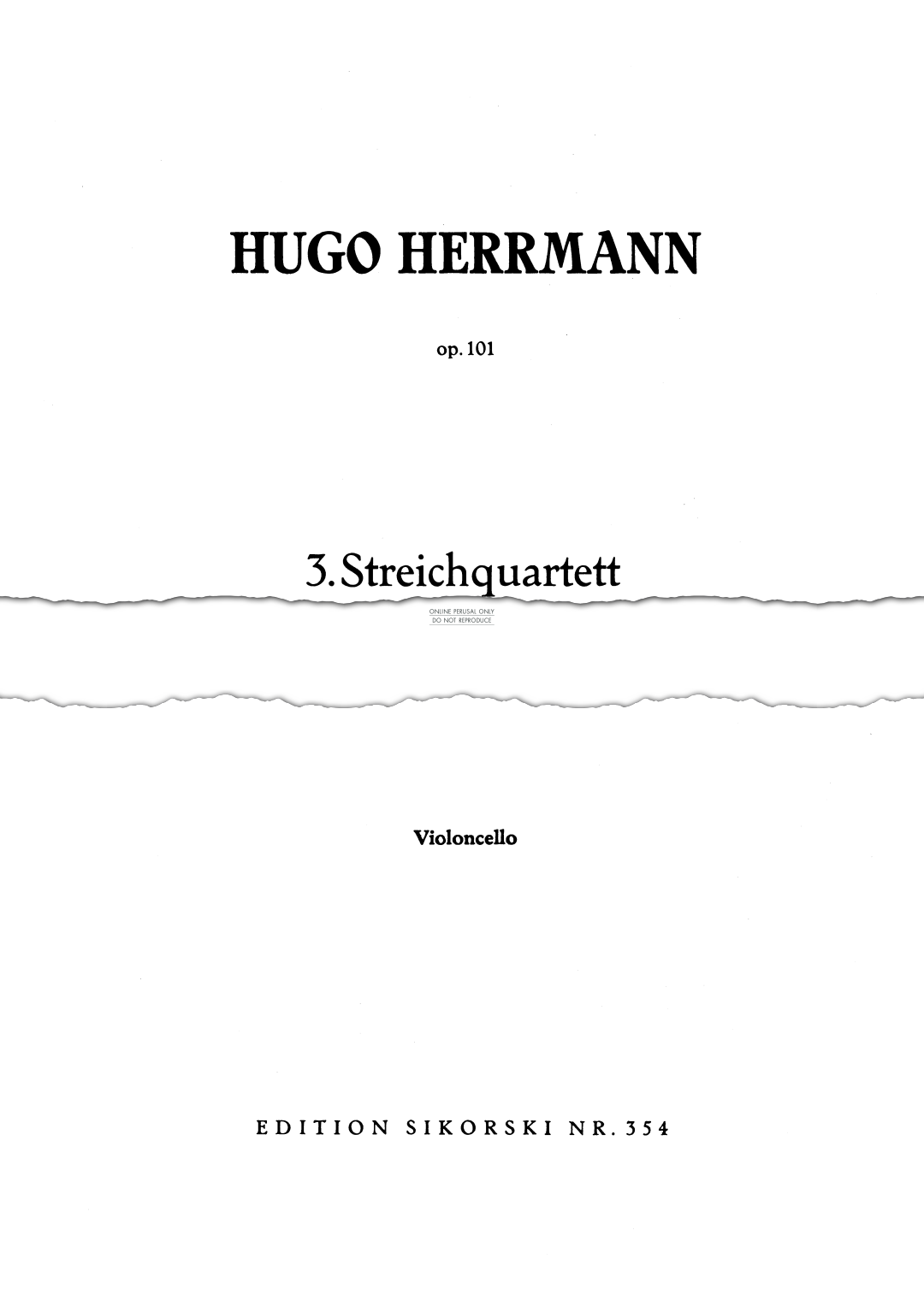 Product picture to: String Quartet No. 3