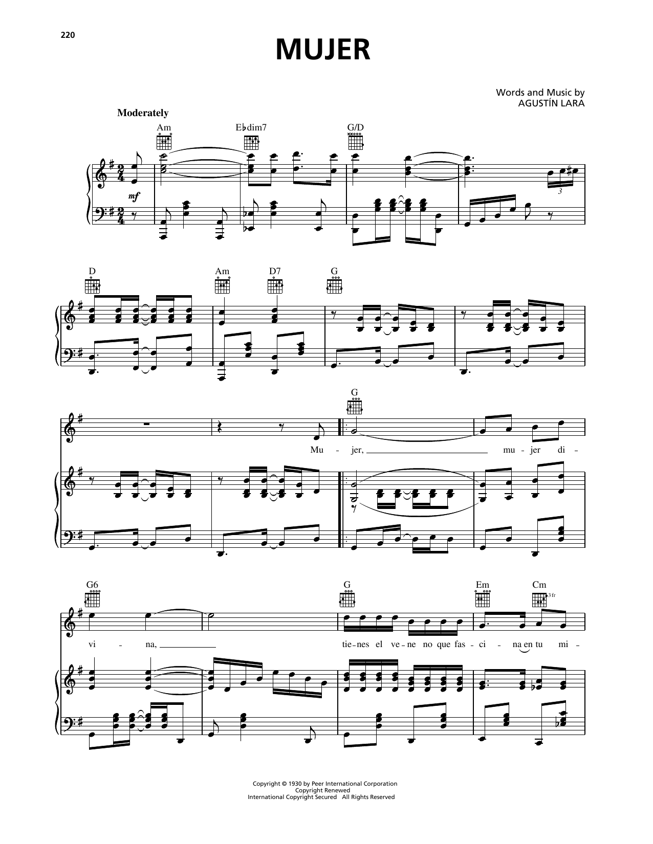 Produktgalerie: Seite 1 von 1 Mujer, Agustin Lara, Gesang, Gitarre, Klavier