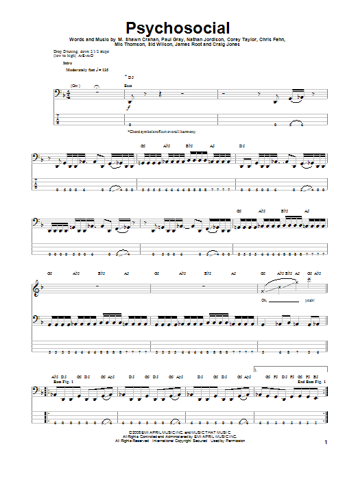 Produktgalerie: Seite 1 von 1 Psychosocial, Slipknot, E-Bass
