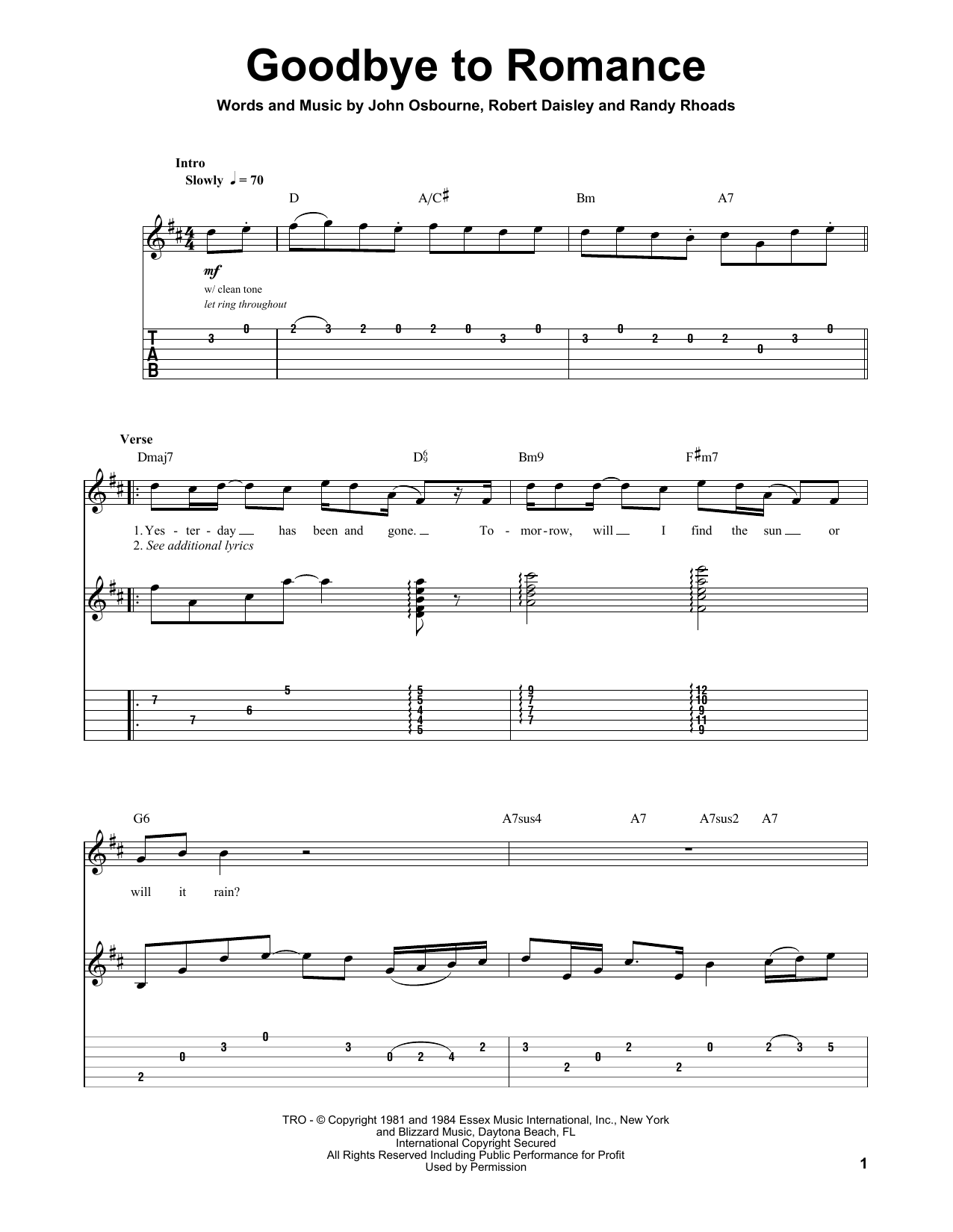 Produktgalerie: Seite 1 von 1 Goodbye To Romance, Ozzy Osbourne, Gitarre