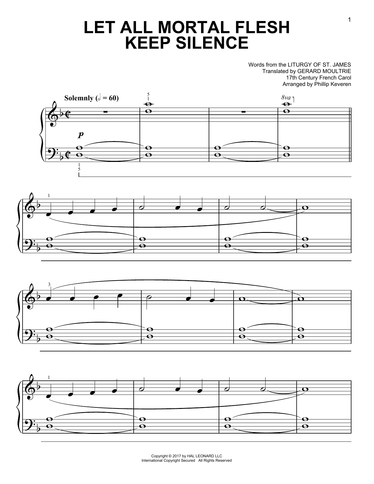 Product picture to: Let All Mortal Flesh Keep Silence [Classical version] (arr. Phillip Keveren)