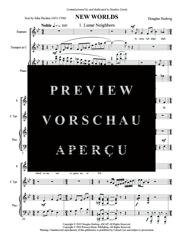 Produktgalerie: Seite 5 von 11 New Worlds, , (Trio Mezzo Sopran, Trompete in C/Flügelhorn und Klavier)