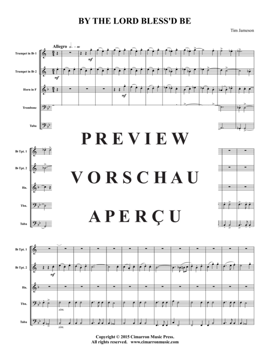 Produktgalerie: Seite 3 von 18 By the Lord Bless'd Be , , (Blechbläserquintett)