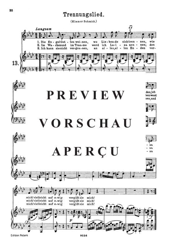 Product gallery: Page 2 of 5 Trennungslied K.519, , High Voice and Piano