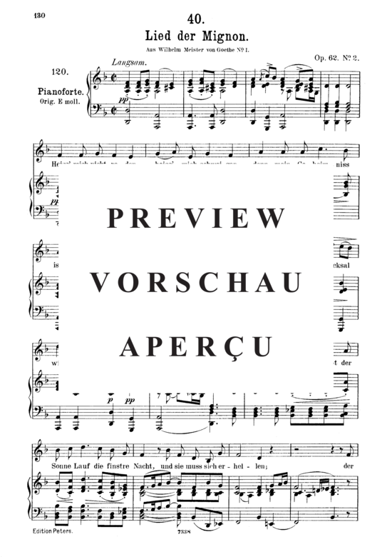 Product gallery: Page 2 of 3 Lied der Mignon D.877-2 , Heiss' mich nicht reden, , Medium Voice and Piano