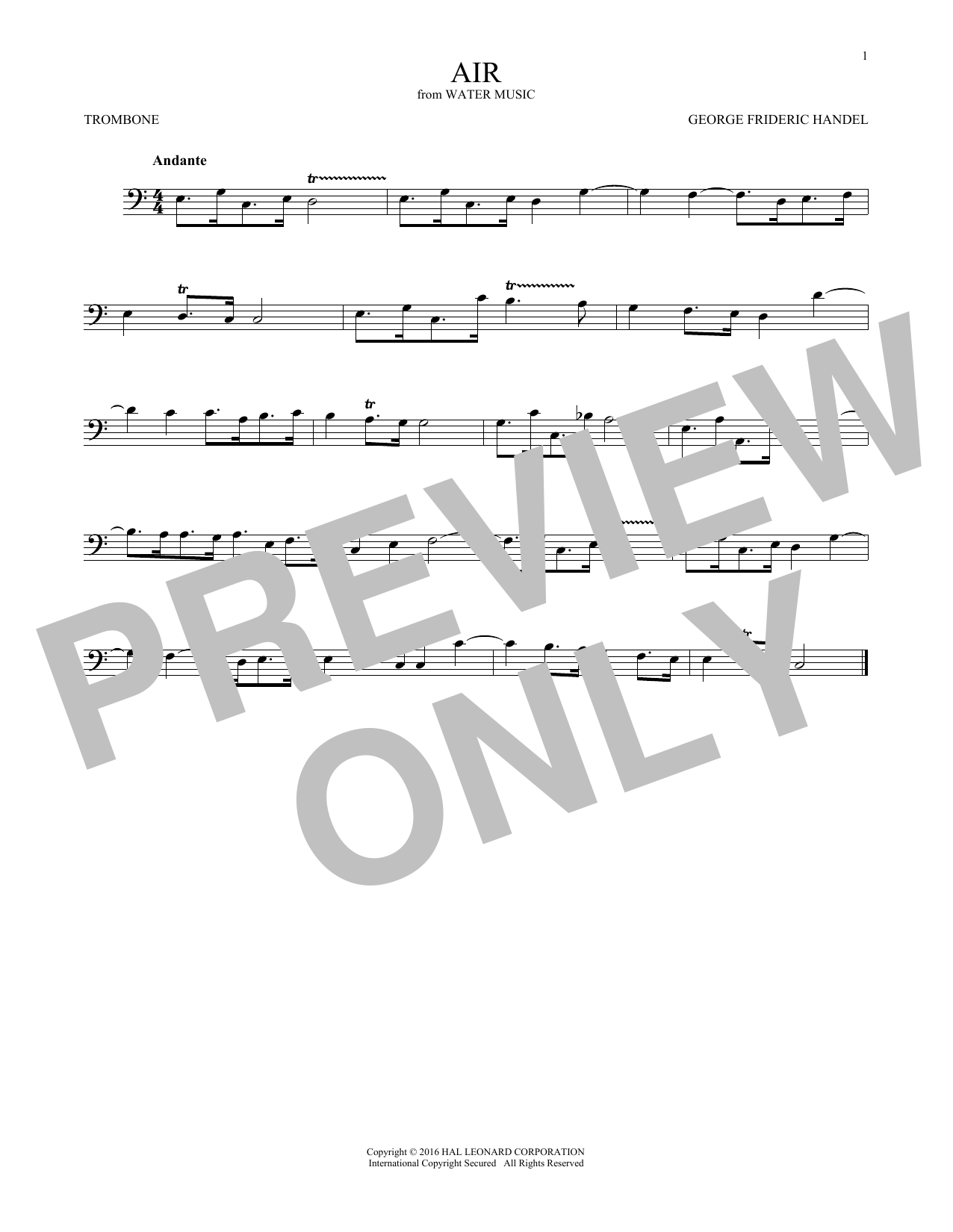 Product gallery: Page 1 of 1 Air, George Frideric Handel