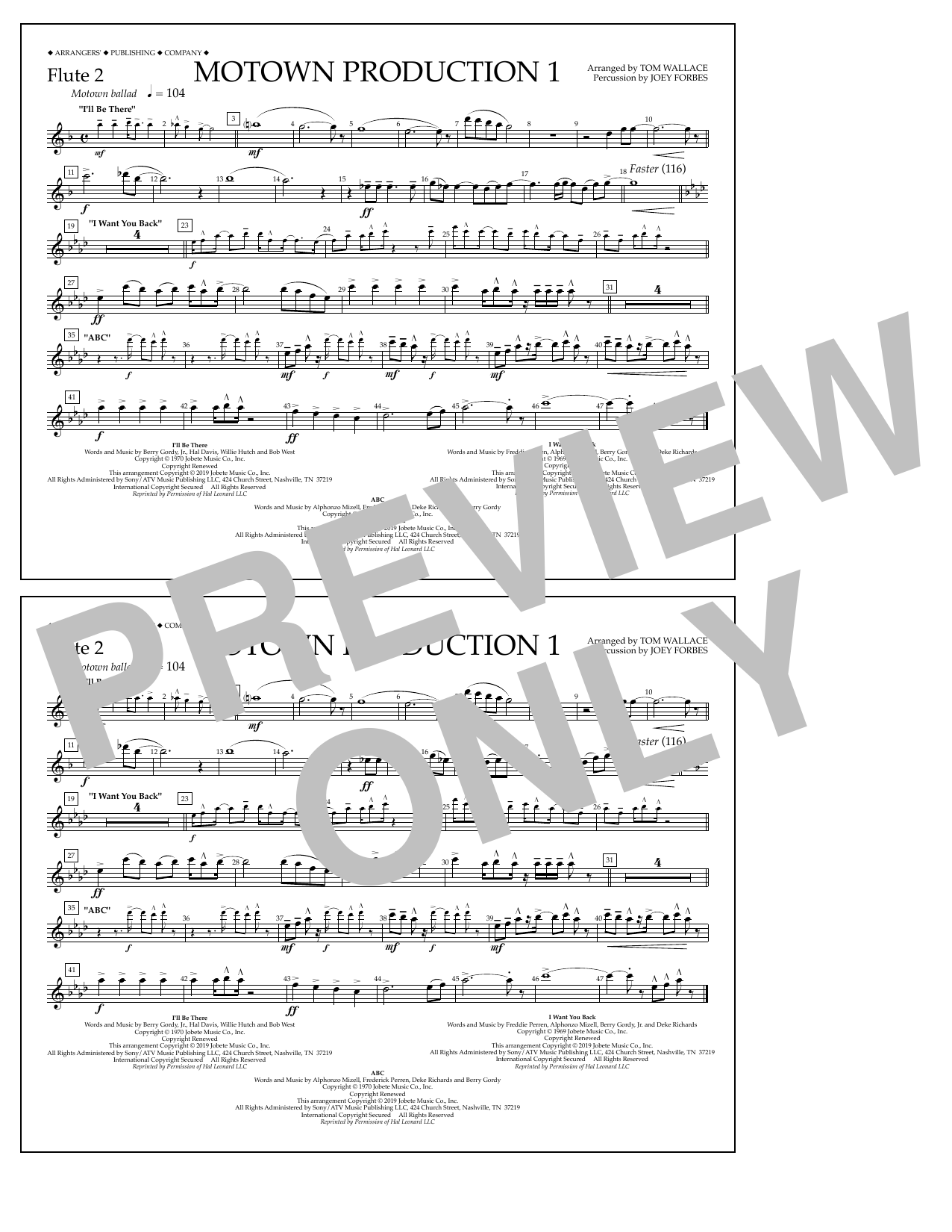 Product picture to: Motown Production 1(arr. Tom Wallace) - Flute 2