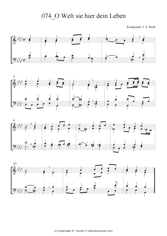 Produktbild zu: O Welt sie hier dein Leben J. S. Bach