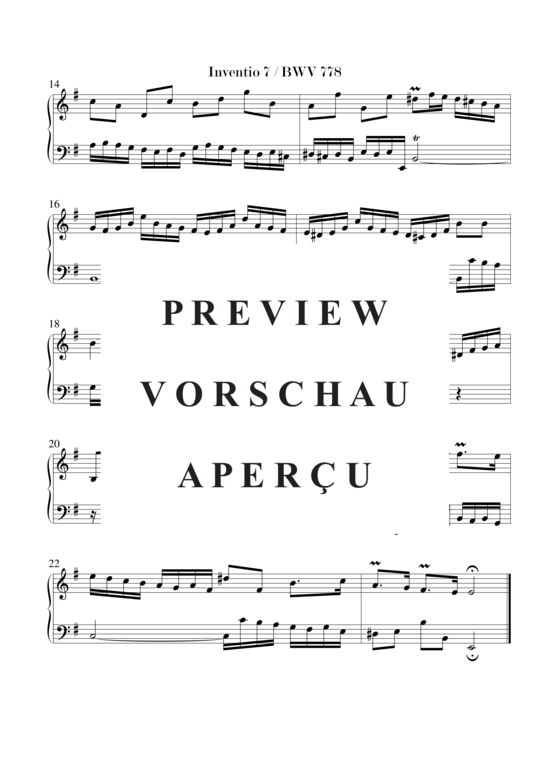 gallery: 15 zweistimmige Inventionen BWV 772-786 , , (Klavier/Cembalo/Orgel Solo)