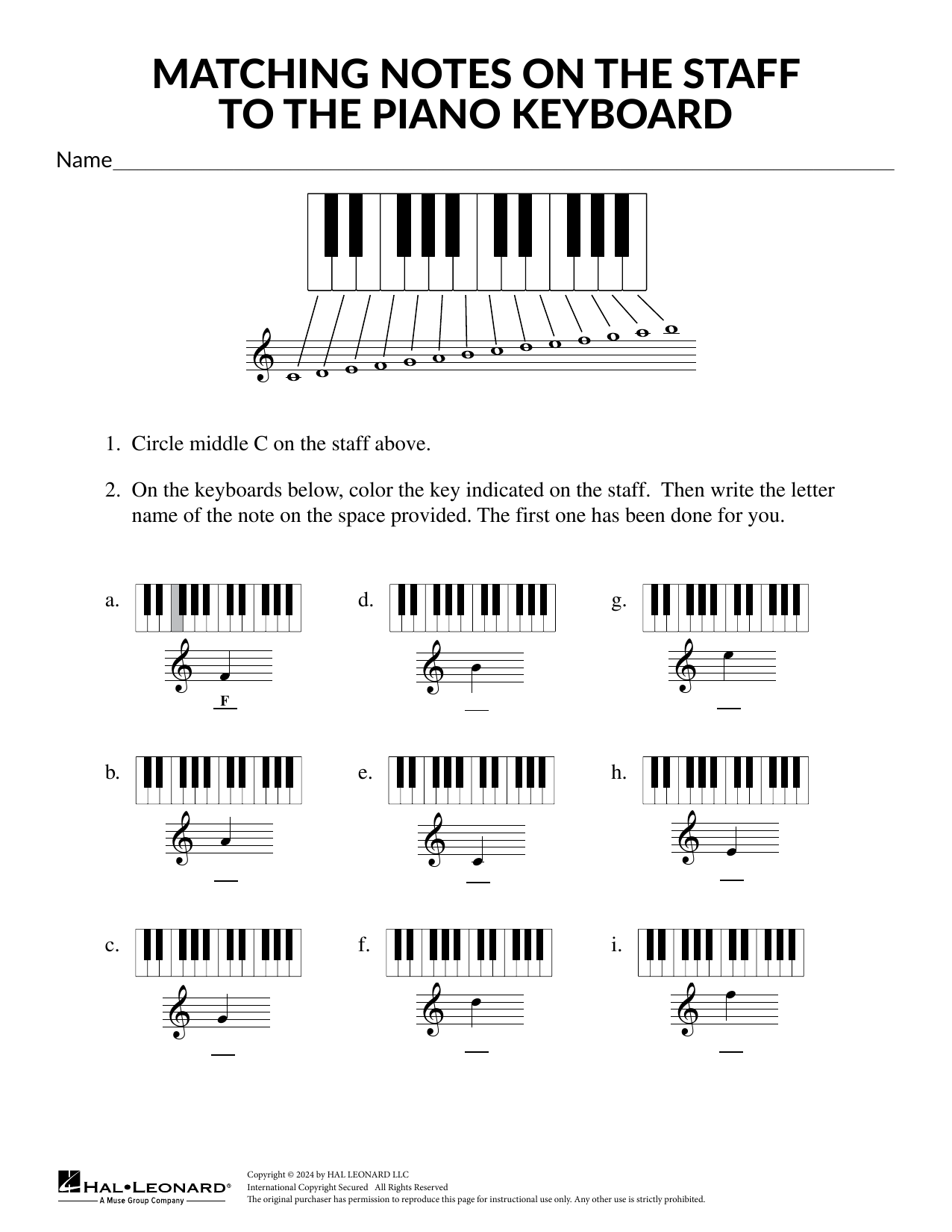 Produktgalerie: Seite 1 von 1 Matching Notes on the Staff to the Piano Keyboard, Mary Donnelly
