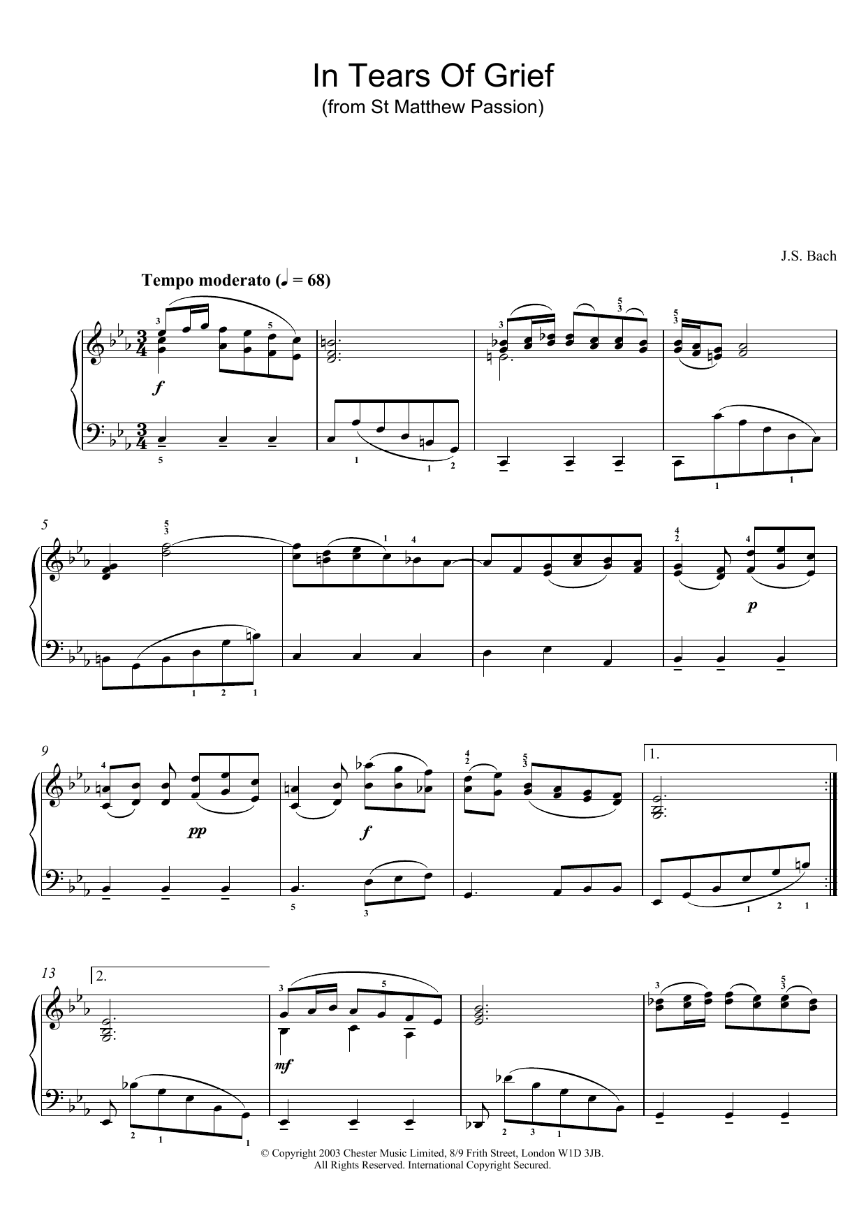 Produktgalerie: Seite 1 von 1 In Tears Of Grief (from St Matthew Passion), Johann Sebastian Bach, Klavier