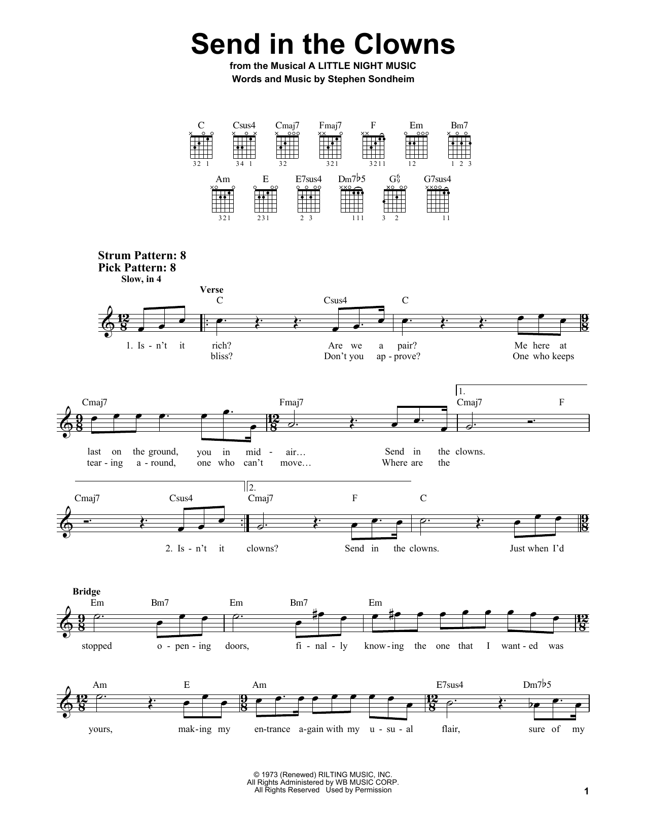 Product gallery: Page 1 of 1 Send In The Clowns, Stephen Sondheim