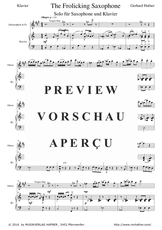 Product gallery: Page 5 of 9 The Frolicking Saxophone, , (alto saxophone and piano)