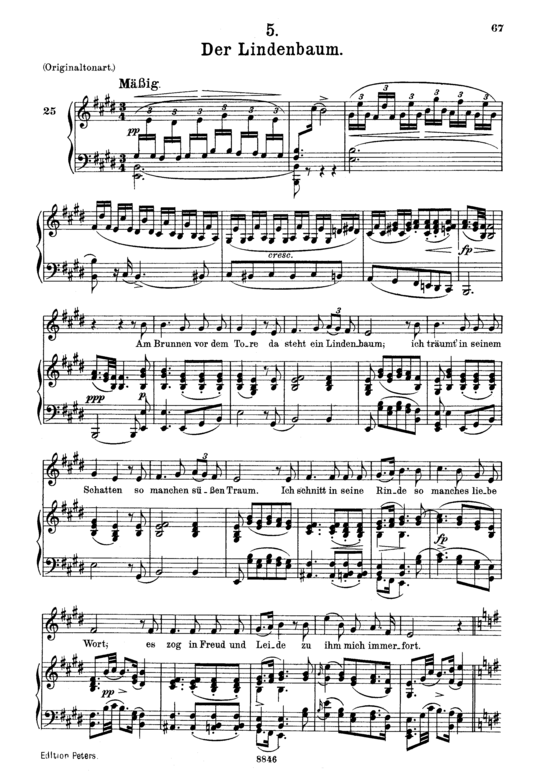 gallery: Der Lindenbaum D.911-5 (Winterreise) , ,  (Gesang mittel + Klavier)