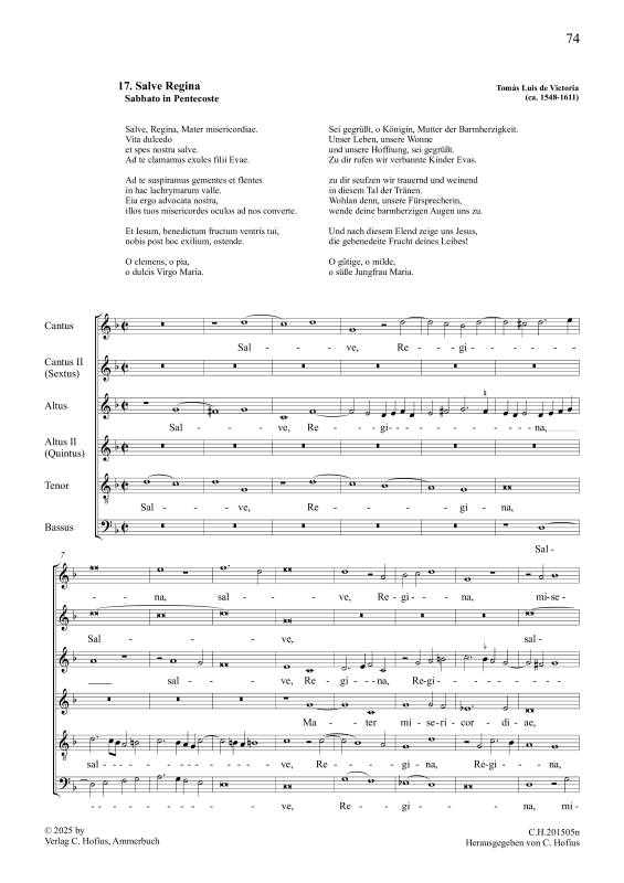 gallery: Salve Regina á 6, , (Gemischter Chor 6-stimmig)