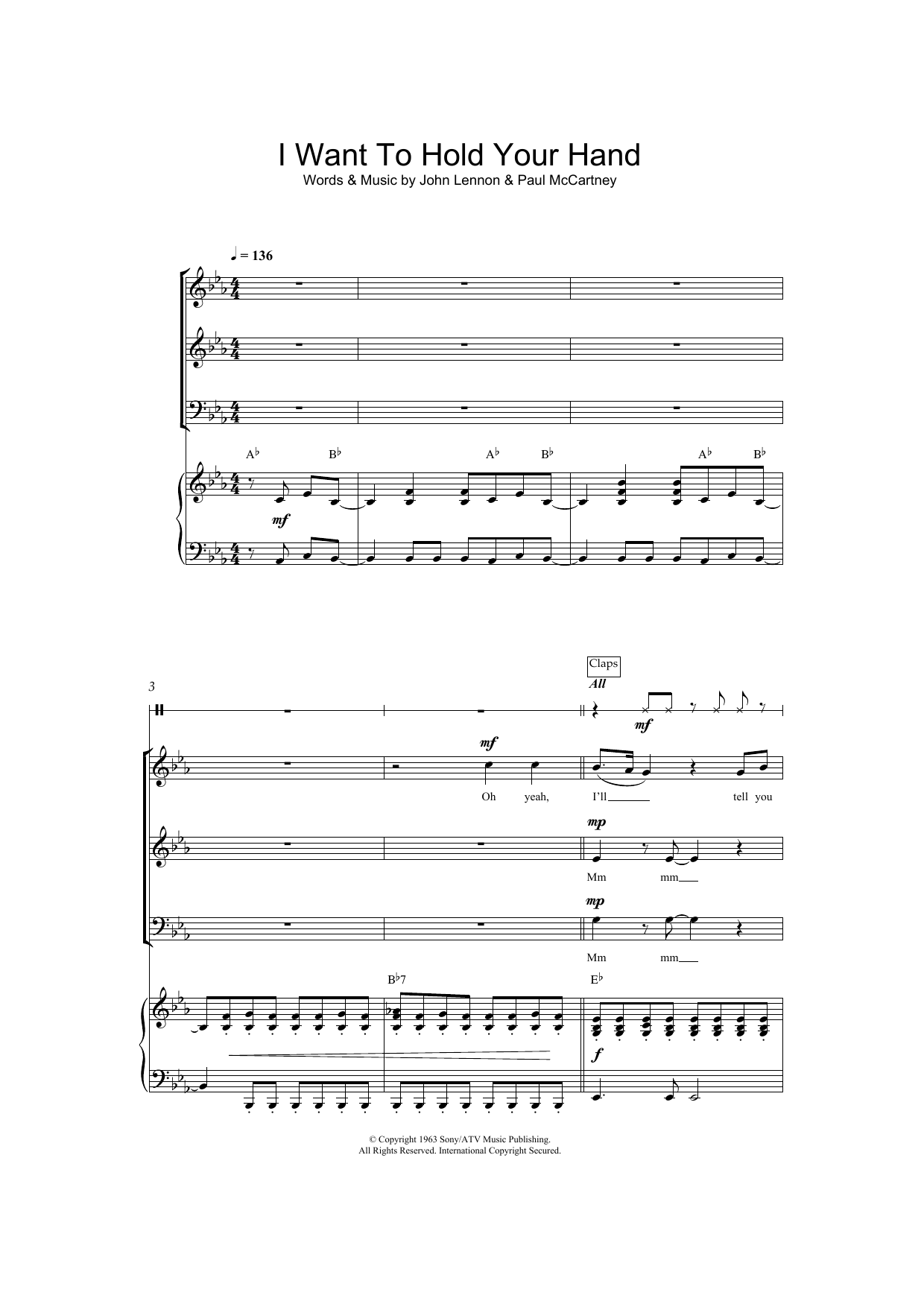 Produktgalerie: Seite 1 von 1 I Want To Hold Your Hand (arr. Jeremy Birchall), The Beatles, Chor