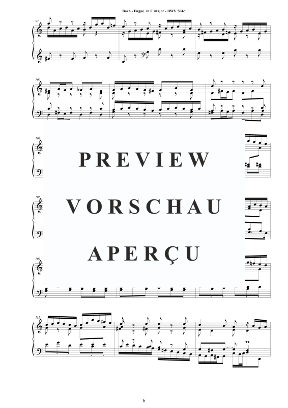 Produktgalerie: Seite 7 von 9 Fuge in C-Dur BWV 564c, , Klavier Solo