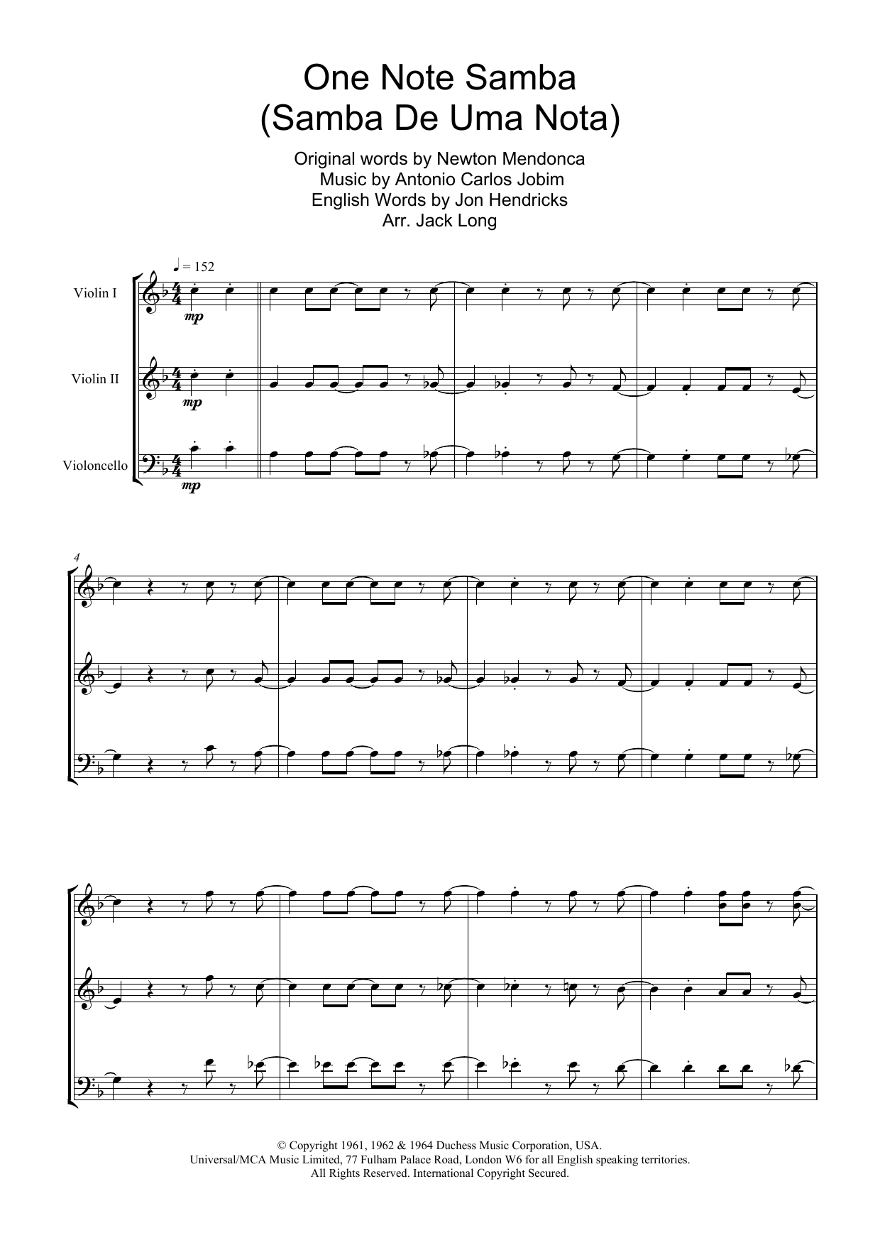 Product gallery: Page 1 of 1 One Note Samba (Samba De Uma Nota), Antonio Carlos Jobim