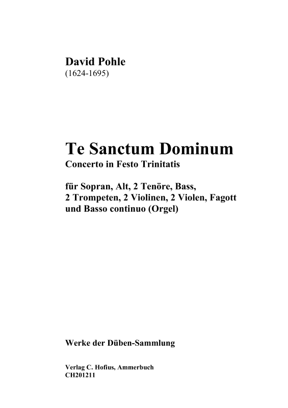 Produktbild zu: Te Sanctum Dominum - Concerto in Festo TrinitatisDavid Pohle