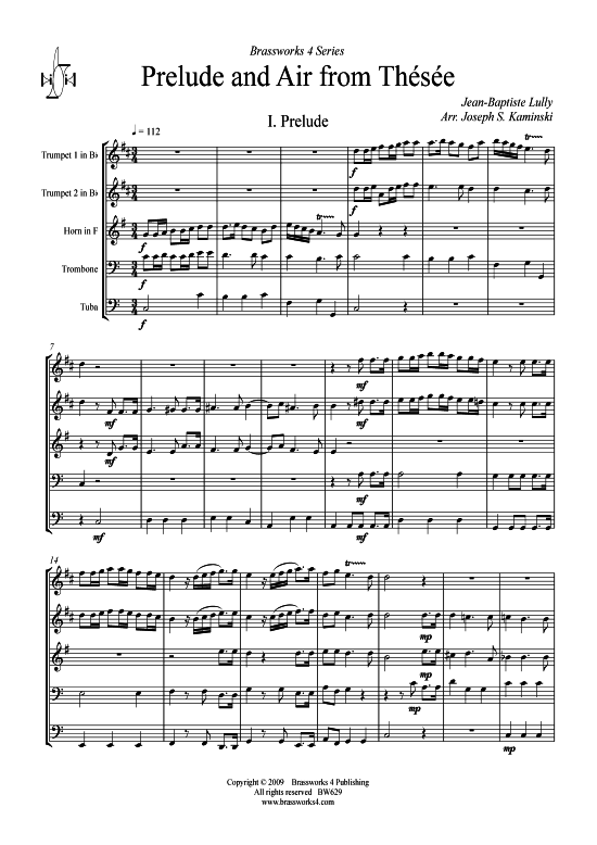 Produktbild zu: Prelude and Air from Thésée Jean-Baptiste Lully