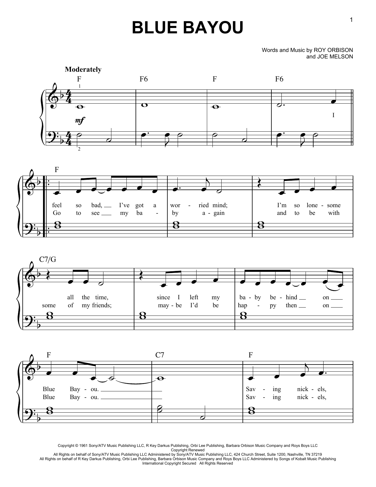 Produktgalerie: Seite 1 von 1 Blue Bayou, Linda Ronstadt, Klavier