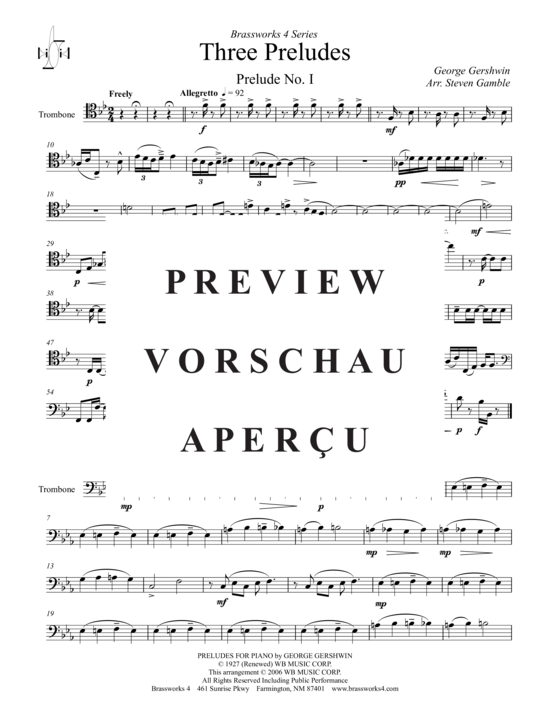 Produktgalerie: Seite 17 von 18 3 Preludes , , (Blechbläserquintett)